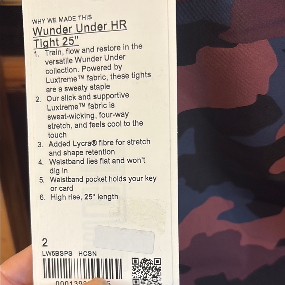 lululemon athletica Wunder Under Pink and Black Leggings Modern Camo - Picture 5 of 6